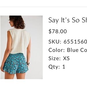 Free People “say it’s so” shorts